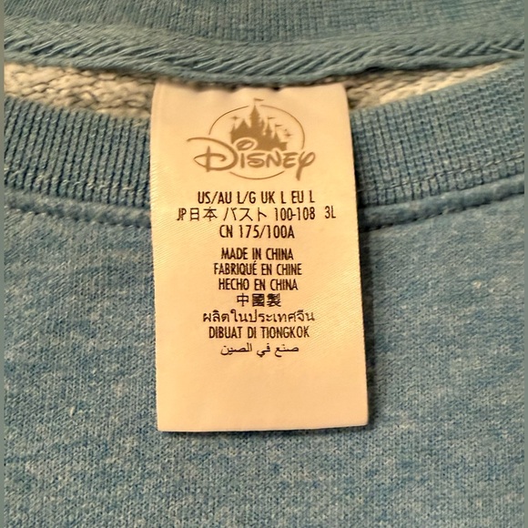 Disneyland Sweatshirt Embroidered Icons Characters Limited Edition Blue Large - Picture 9 of 10